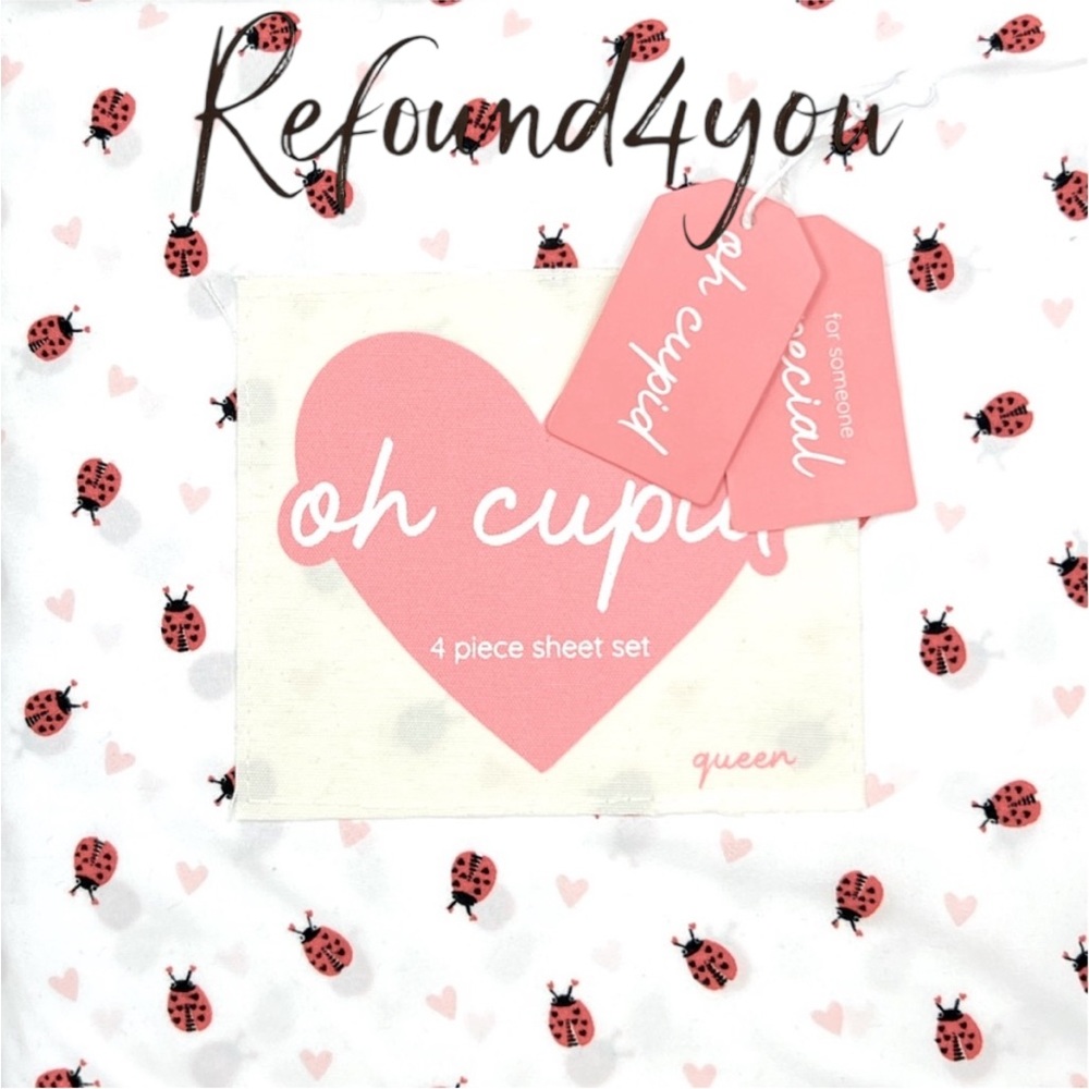Oh Cupid - ‘Lucky LadyBugs’ Queen Sheet Set. NWT. Last One! Firm!